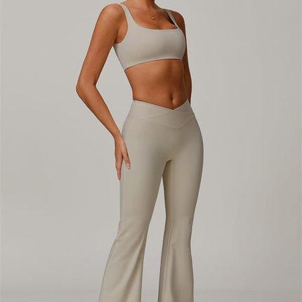 The Halo Sports Bra Flared Leggings 2-Piece Set