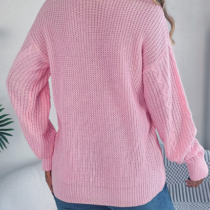 Cable-Knit Long Sleeve Women Cardigan