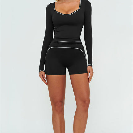 The Amara Long Sleeve T-shirt Shorts 2-Piece Set