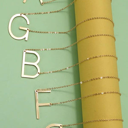 PERSONALIZED LARGE SIDEWAY INITIAL NECKLACE | 80N440