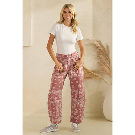 Vintage Pink Paisley Denim