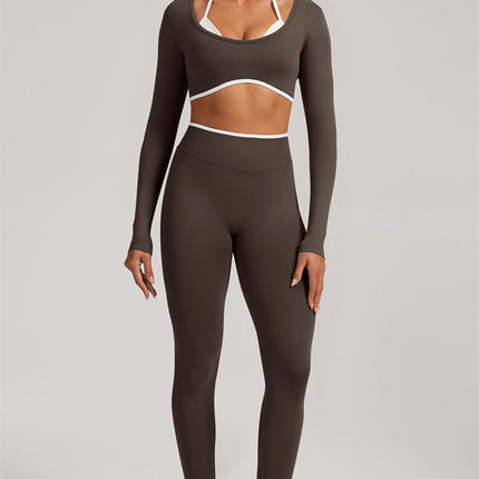 The Elevate Long Sleeve Crop top Leggings 2-Piece Set