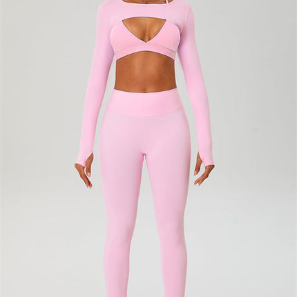 The Ember Sports Bra Crop Top Leggings 3-Piece Set