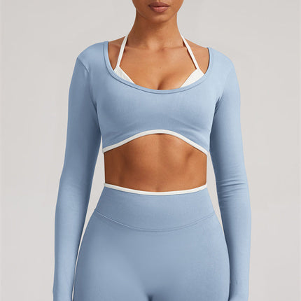 The Elevate Long Sleeve Crop top Shorts 2-Piece Set