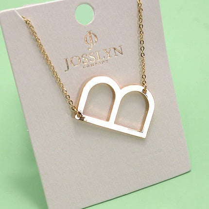 PERSONALIZED LARGE SIDEWAY INITIAL NECKLACE | 80N440