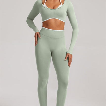 The Elevate New Long Sleeve Crop top Leggings 2-Piece Set