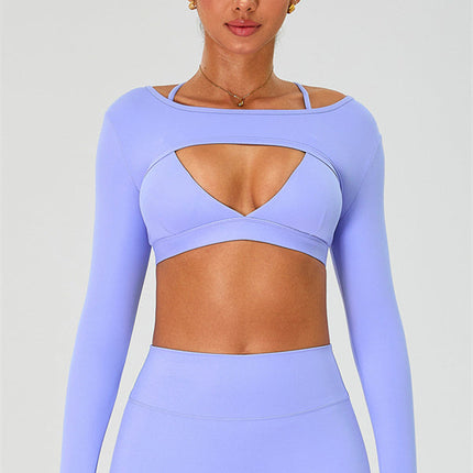 The Ember Sports Bra Crop Top Flared Leggings 3-Piece Set
