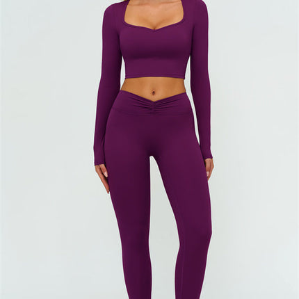 The Lushness Long Sleeve Crop top Leggings 2-Piece Set