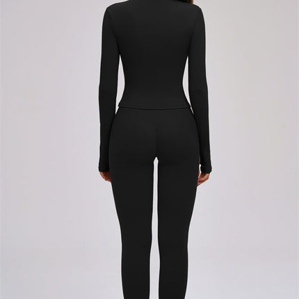 The Kinetic Zip Jacket Cross Back Sports Bra Leggings 3-Piece Set