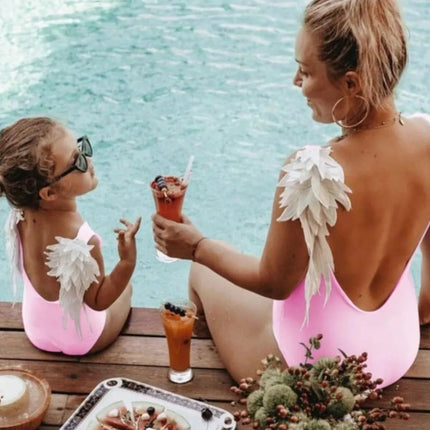Backless Wide Strap Parent-Child Swimwear