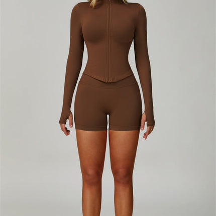 The Empower Jacket Sports Bra Shorts 3-Piece Set
