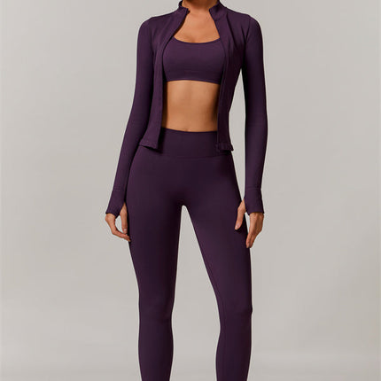 The Nova Luxe Jacket Sports Bra Leggings 3-Piece Set