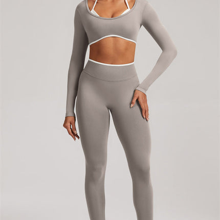 The Elevate New Long Sleeve Crop top Leggings 2-Piece Set