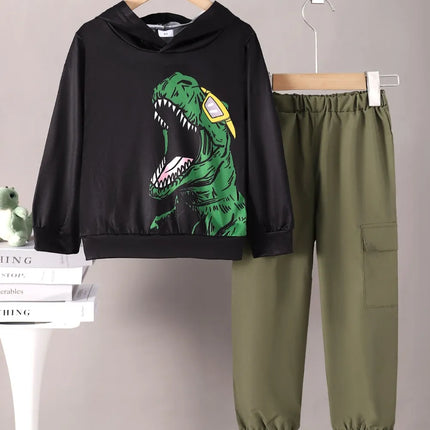 Children's Dinosaur Graphic Hoodie and Pants Set