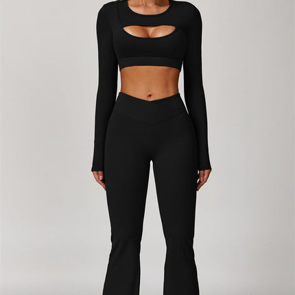 The Lavish Long Sleeve Cut-out Crop Top