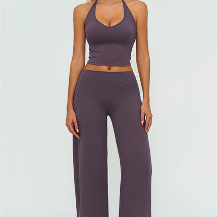 The Twirl Halter Tank Top New Straight Leg Pants 2-Piece Set