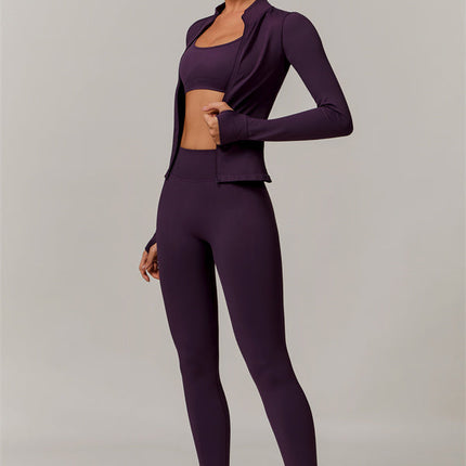 The Nova Luxe Jacket Sports Bra Leggings 3-Piece Set