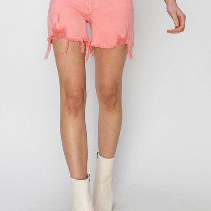 RISEN High Rise Distressed Women Denim Shorts
