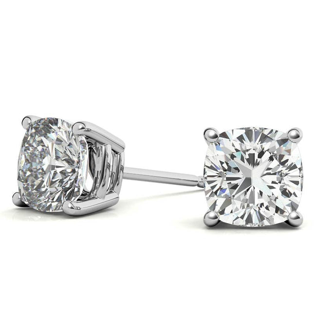 2.00 CTW Lab Created Moissanite Round Stud Earrings in Sterling Silver - 6mm Stones