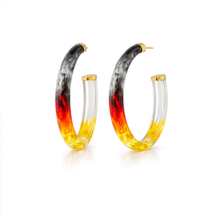 Game Day XL Oval Tie Dye Lucite Hoop Earrings