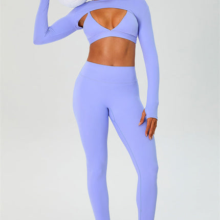 The Ember Sports Bra Crop Top Leggings 3-Piece Set