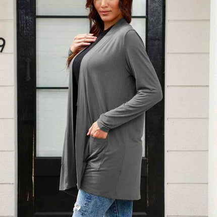 Basic Bae Full Size Open Front Long Sleeve Women Cardigan with Pockets