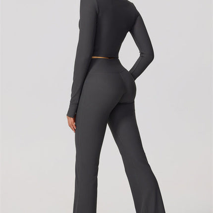 The Daze Zip Jacket Flared Leggings 2-Piece Set