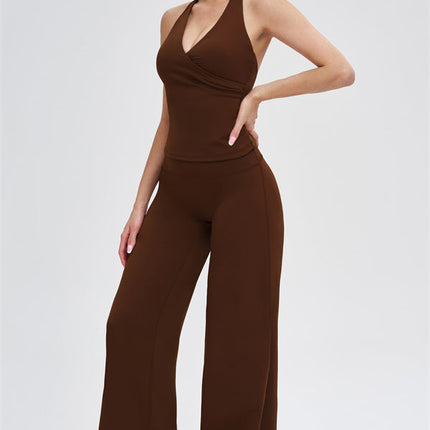 The Stride Crop Top Straight Leg Pants 2-Piece Set