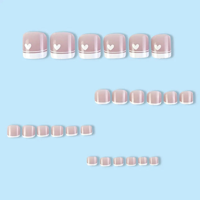 24PCs French Nude Natural Nails
