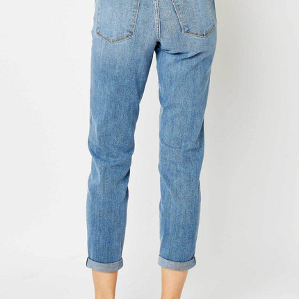 Judy Blue Full Size Cuffed Hem Low Waist Slim Women Jeans