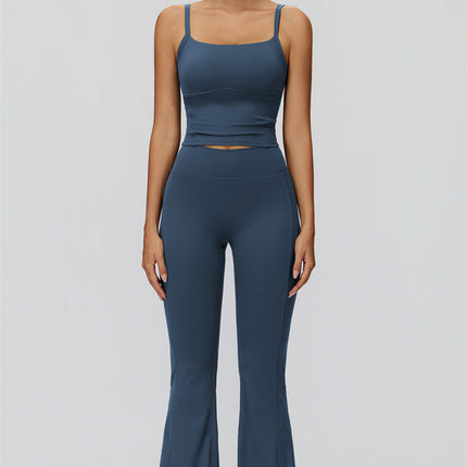 The Fyra Crop Tank Flared Leggings 2-Piece Set