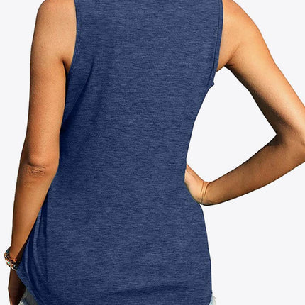 Curved Hem Square Neck Women Tank