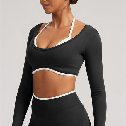 The Elevate Long Sleeve Crop top Shorts 2-Piece Set