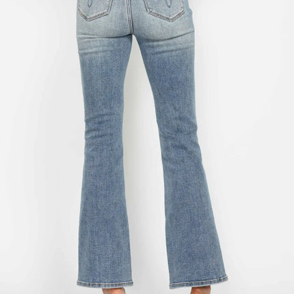 Judy Blue Full Size Tummy Control Back Embroidered Pocket Bootcut Women Jeans Plus Size