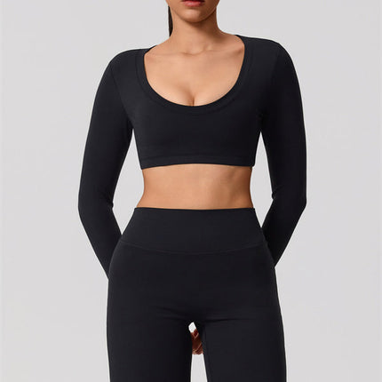 The Nestle Long Sleeve Crop Top Straight Leg Pants 2-Piece Set