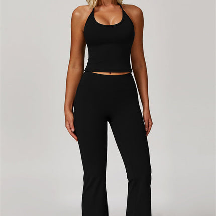 The Surge Halter Crop Top Flared Leggings 2-Piece Set