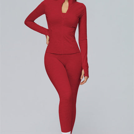 The Radiance Jacket Racerback Sports Bra Leggings 3-Piece Set