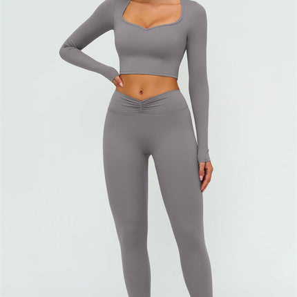 The Lushness Long Sleeve Crop top Leggings 2-Piece Set
