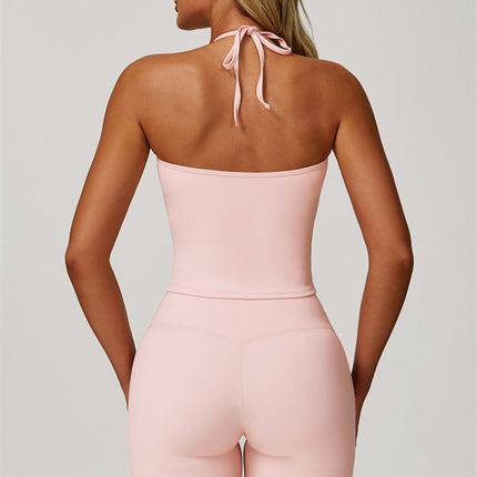 The Surge Halter Crop Top Flared Leggings 2-Piece Set