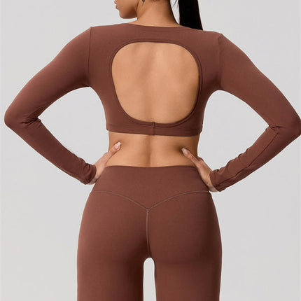 The Nestle Long Sleeve Crop Top Straight Leg Pants 2-Piece Set