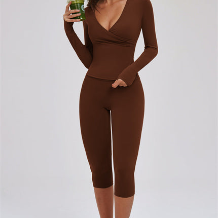 The Twirl Long Sleeve Capri Leggings 2-Piece Set