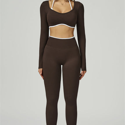 The Prime Line Long Sleeve Crop Top Leggings 2-Piece Set