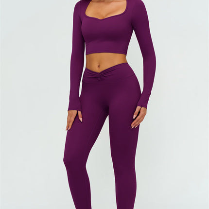 The Lushness Long Sleeve Crop top Leggings 2-Piece Set