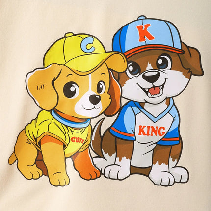 Children's Dog Short Sleeve Hoodie and Shorts Set