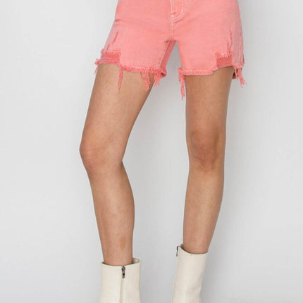 RISEN High Rise Distressed Women Denim Shorts