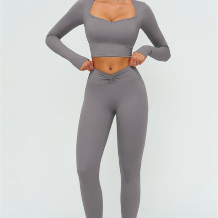 The Lushness Long Sleeve Crop top Leggings 2-Piece Set
