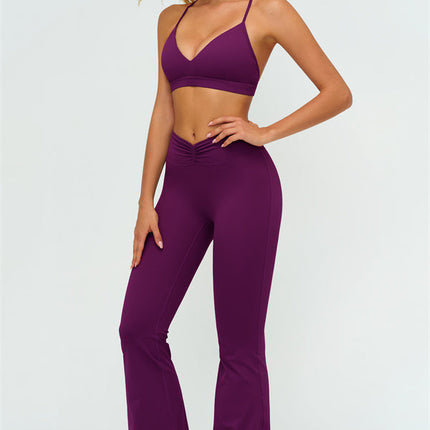 The Lushness Y-Back Sports Bra Flared Leggings 2-Piece Set