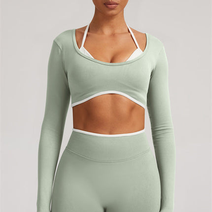 The Elevate Long Sleeve Crop top Shorts 2-Piece Set