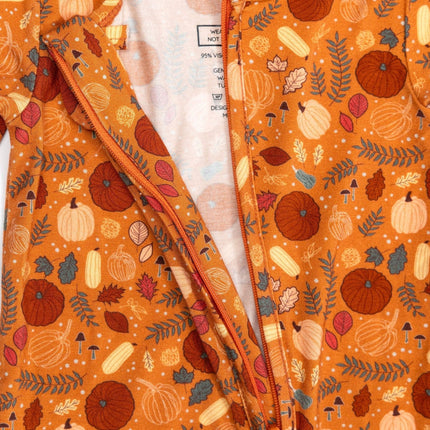 Fall Bamboo Zipper Footie