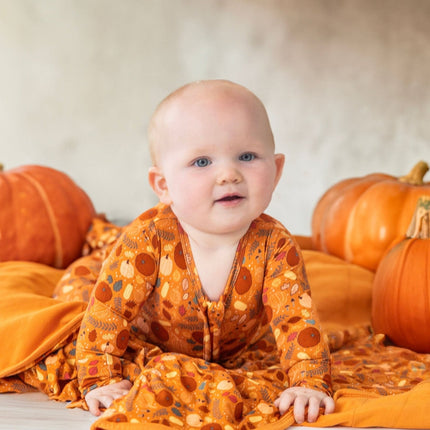 Fall Bamboo Zipper Footie